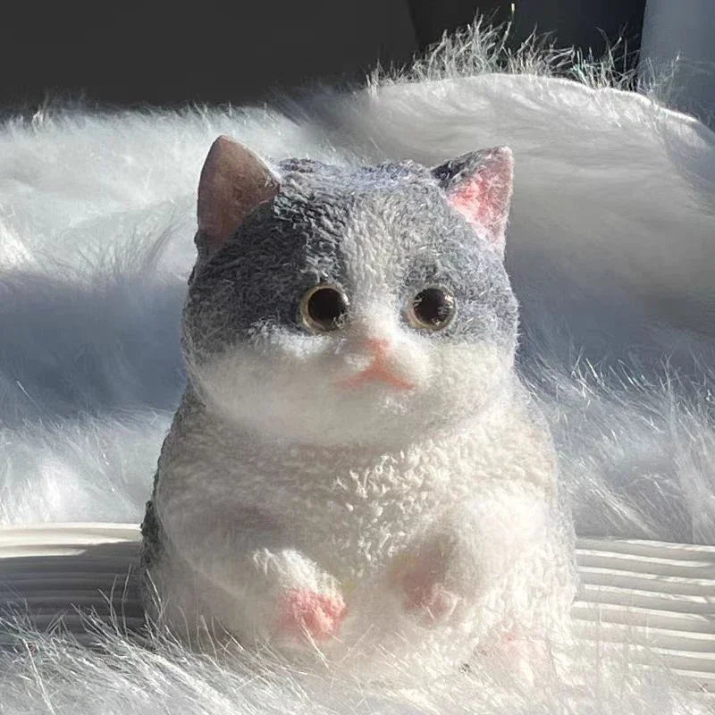 Squishy Cute Flocking Cat  Fidget Toy Extra Large Sensory Stress Relief Toy for Kids Adults Anxiety Relaxation Squeeze Gift