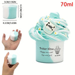 2.37oz Fluffy Two-Tone Butter Slime – Super Soft & Stretchy Clay, Non-Sticky DIY Toy for Kids, Birthday Gift & Party Favor
