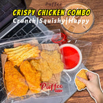Crispy Chicken Combo Food-grade Silicone Squishy Toy, Handmade Taba Squishy, Soft Adhesive Slow Rebound, Crunch, Fries, Nuggets