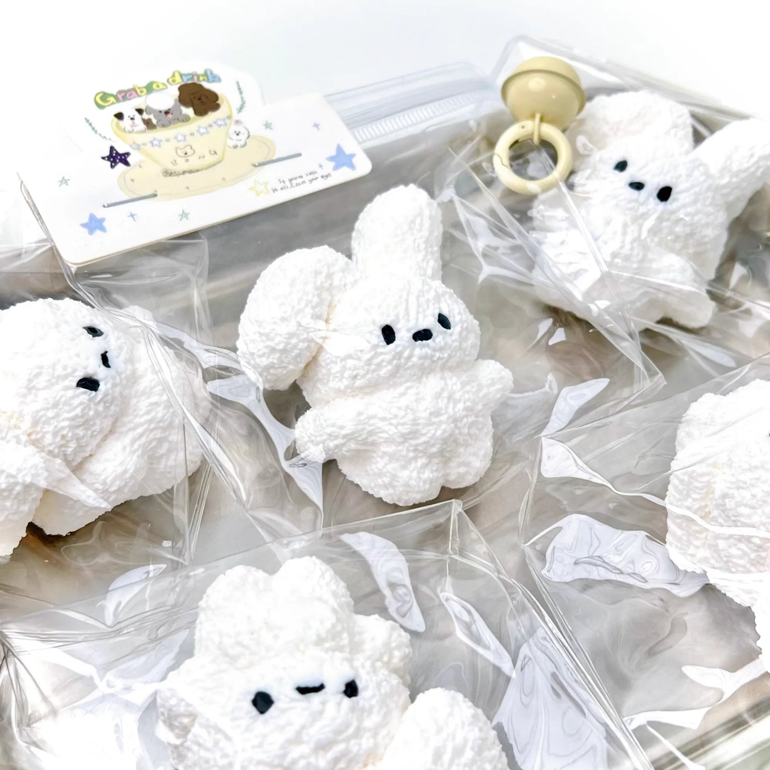 Slow-rebound dry mud kneading fun plush folded-ear rabbit with a creamy mud texture