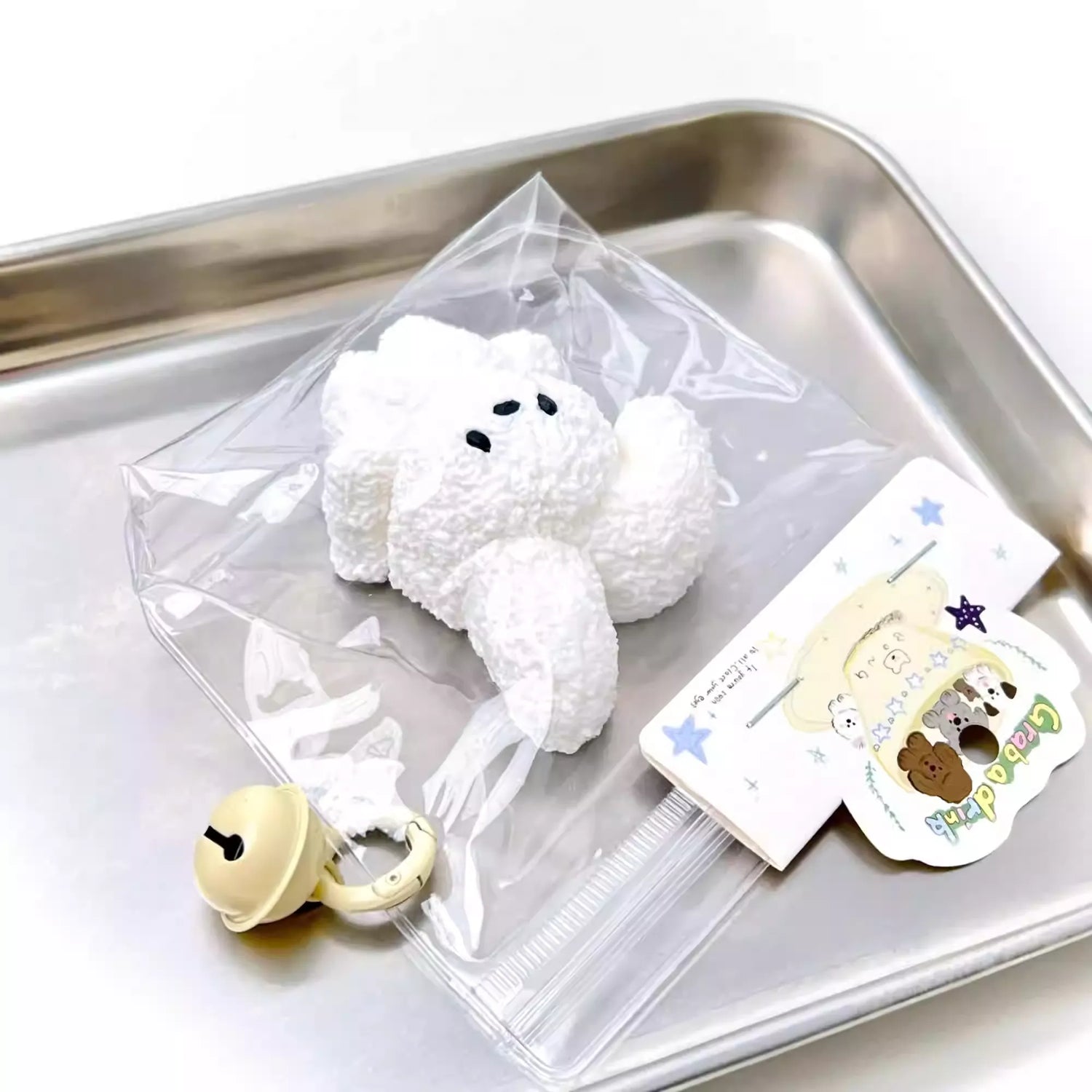 Slow-rebound dry mud kneading fun plush folded-ear rabbit with a creamy mud texture