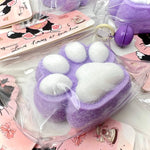 Magic Paw Squishy Flocked Kitten Paw - Purple