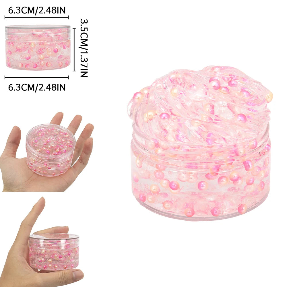 120ML Color Ball Crunchy Fluffy Crystal Slime Kit,Party Favor Gifts, Prizes for Kids Classroom, Super Stretchy Anti-Stress Toy ﻿