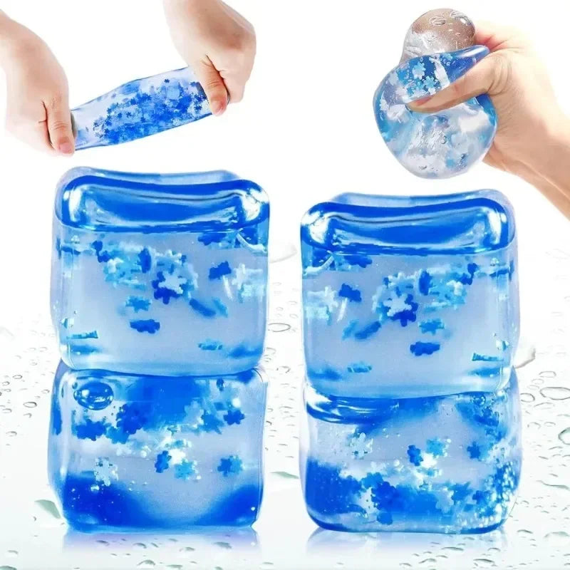 3-Piece Soft Ice Cube Toys – Sensory Stress Relief for Kids & Adults, Perfect for Office, Party, Birthday&Holiday Gifts, squishy