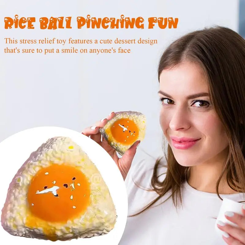 Egg Rice Ball Squishy – Handmade Silicone Stress Relief Toy | Kawaii & Satisfying Fidget
