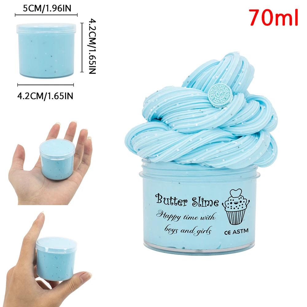 70ml Chocolate Cookies Butter Slime Kit With Scented Slime Soft Fluffy Putty DIY Plasticine Birthday Gift Toys For Party Favors
