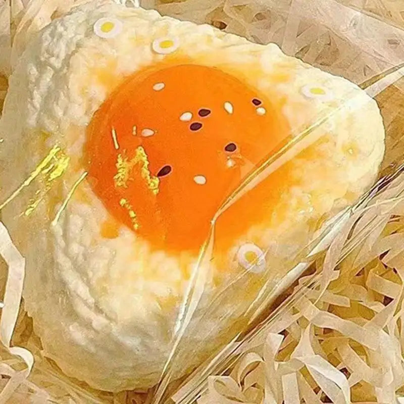 Egg Rice Ball Squishy – Handmade Silicone Stress Relief Toy | Kawaii & Satisfying Fidget