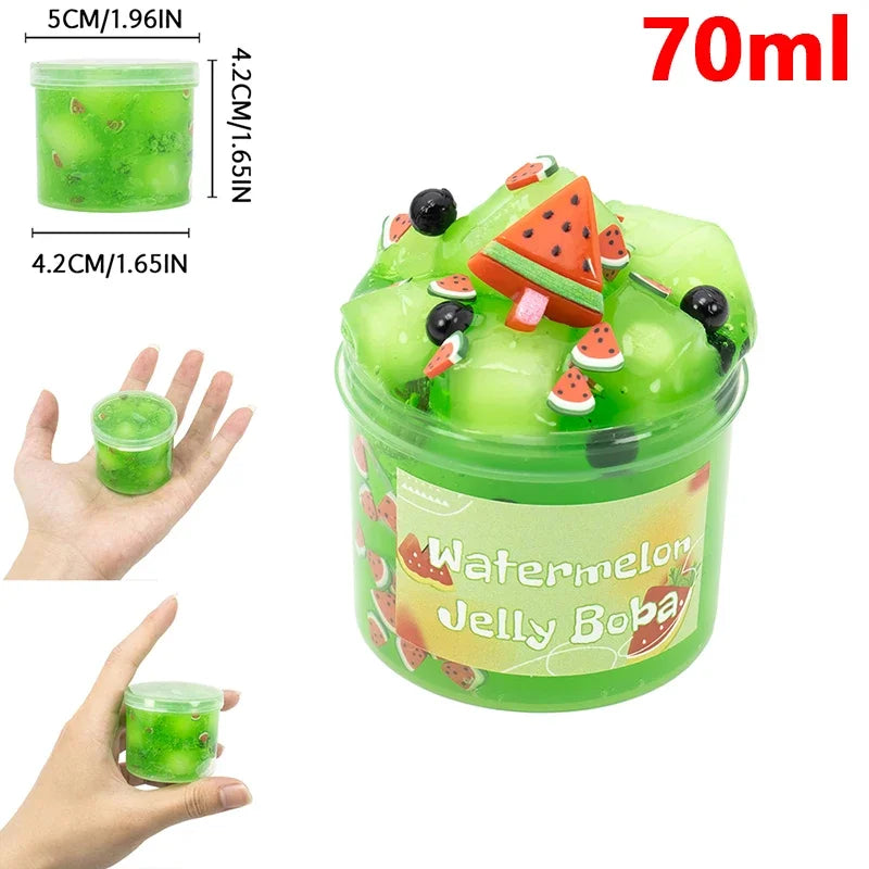 NEW 2025 70/300ml Large Capacity Crunchy Slime Kit Premade Crystal Slime Set Super Soft Jelly Cube Slime Party Favor Gifts