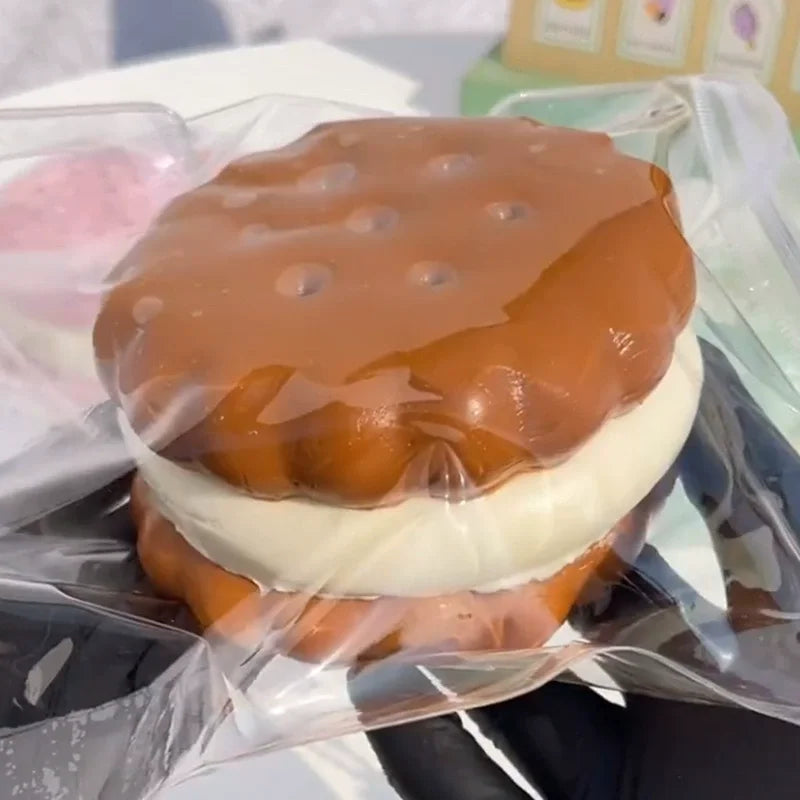 Chocolate Sandwich Biscuits Pinched Water Mochi Taba Squishy Fidget Sense of Stress Relief Kids  Stress Relief Custom Toy
