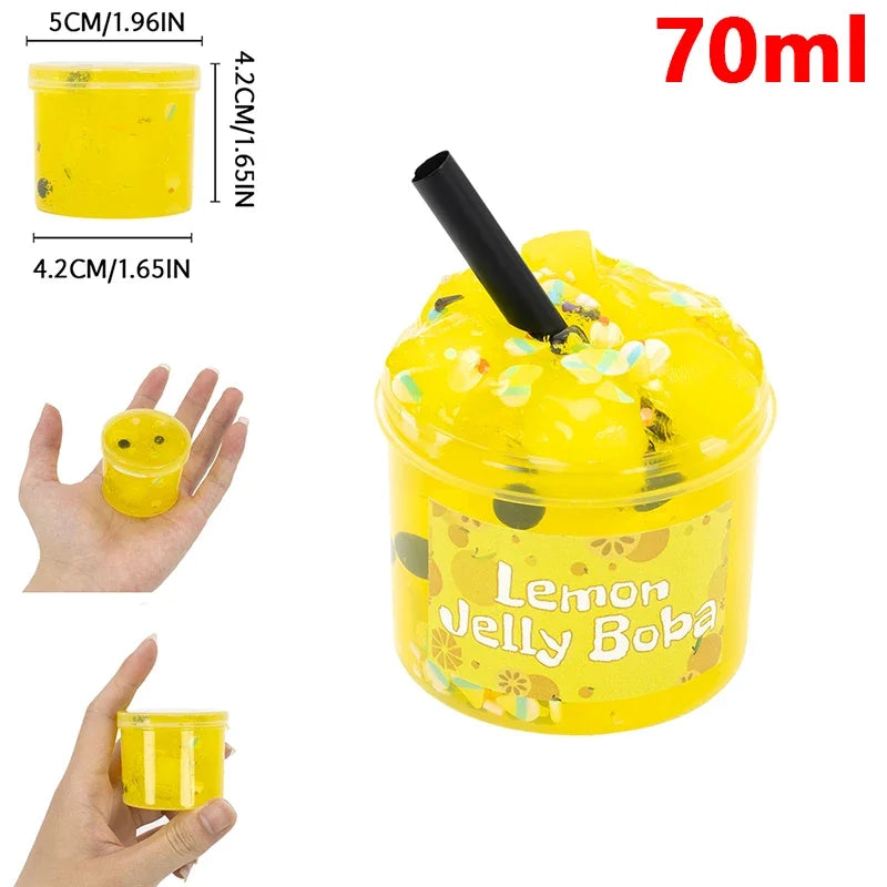 NEW 2025 70/300ml Large Capacity Crunchy Slime Kit Premade Crystal Slime Set Super Soft Jelly Cube Slime Party Favor Gifts