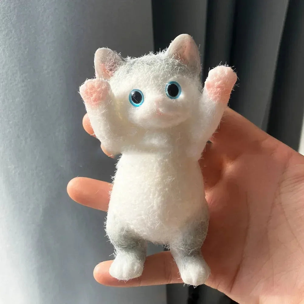 Realistic Squishy Cat Toy – Fluffy Sticky Stress Relief Fidget Gift