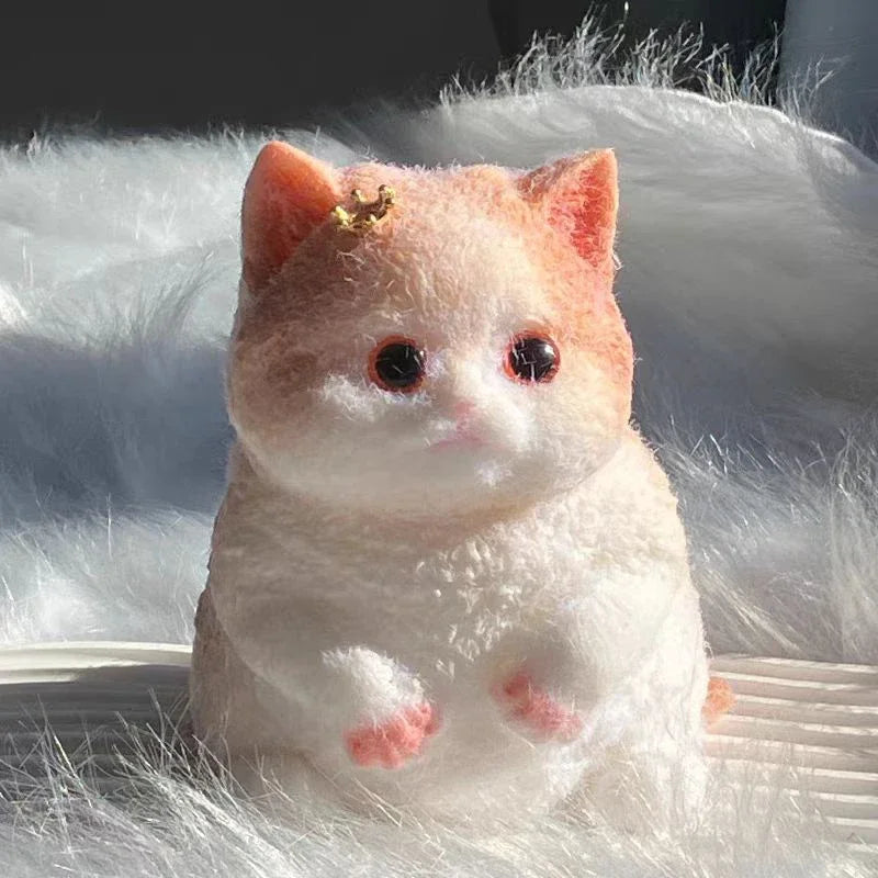 Squishy Cute Flocking Cat  Fidget Toy Extra Large Sensory Stress Relief Toy for Kids Adults Anxiety Relaxation Squeeze Gift