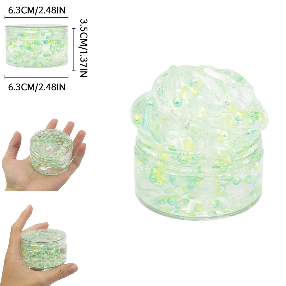 120ML Color Ball Crunchy Fluffy Crystal Slime Kit,Party Favor Gifts, Prizes for Kids Classroom, Super Stretchy Anti-Stress Toy ﻿