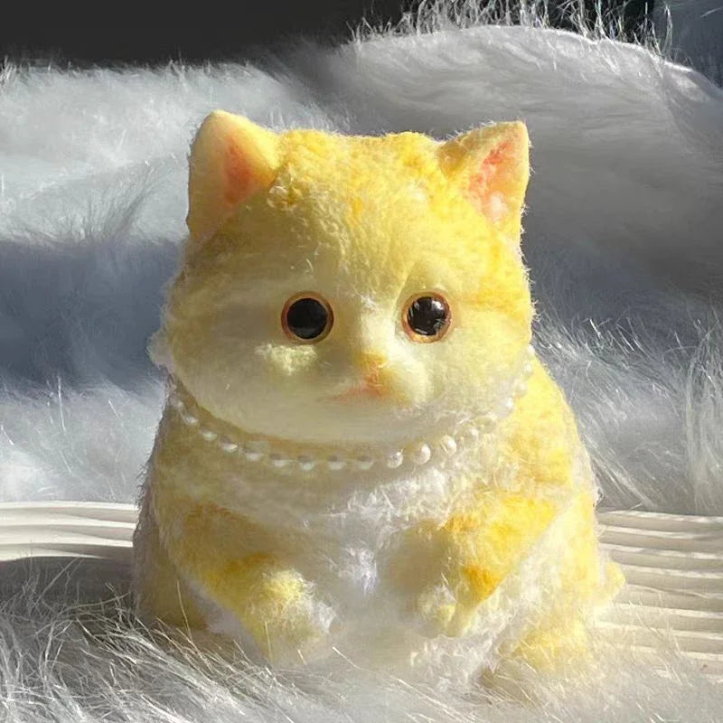 Squishy Cute Flocking Cat  Fidget Toy Extra Large Sensory Stress Relief Toy for Kids Adults Anxiety Relaxation Squeeze Gift