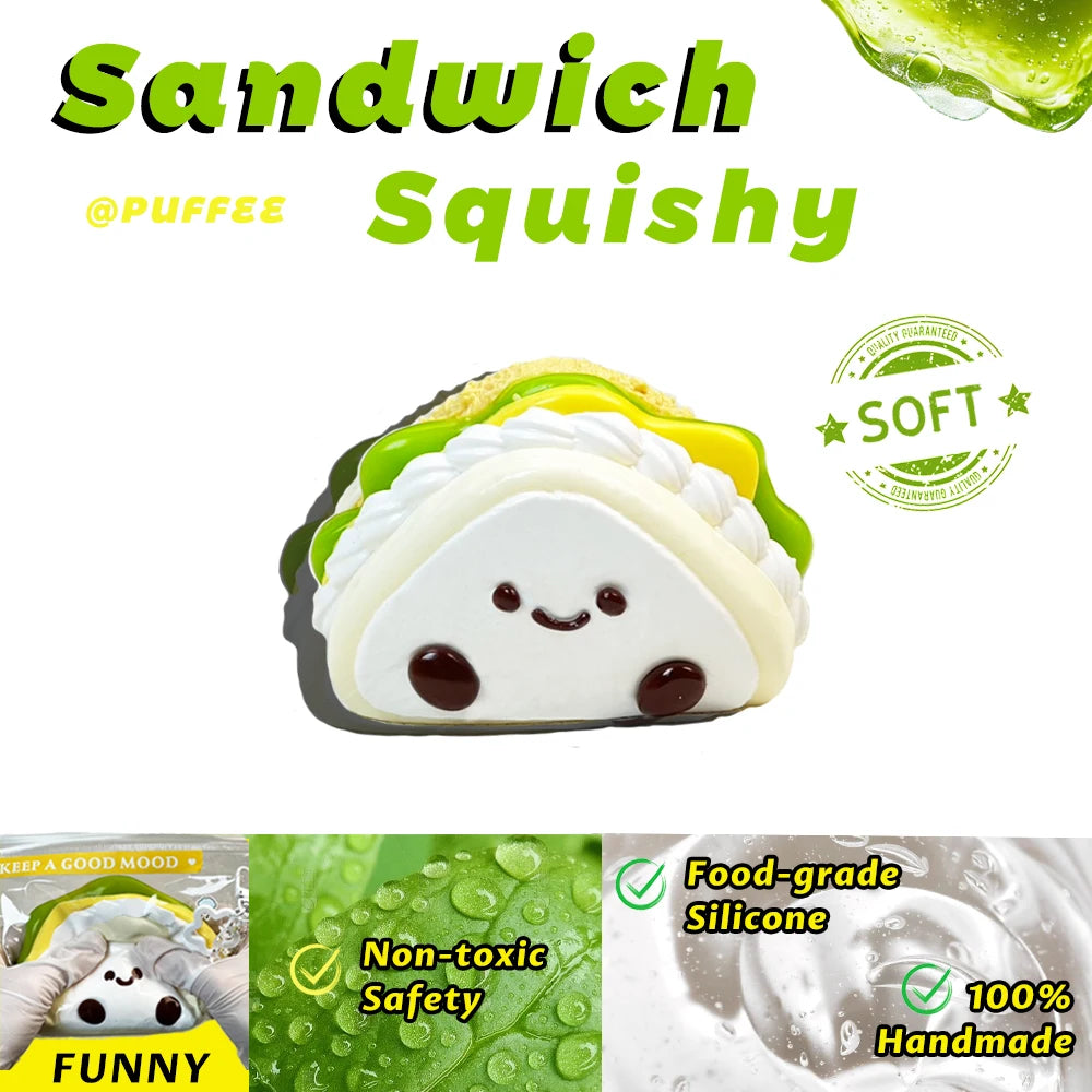 Sandwich Food-grade Silicone Squishy Toy, Handmade Taba Squishy, Creamy Soft Adhesive Slow Rebound Squeeze Toy, Chili Dopamine