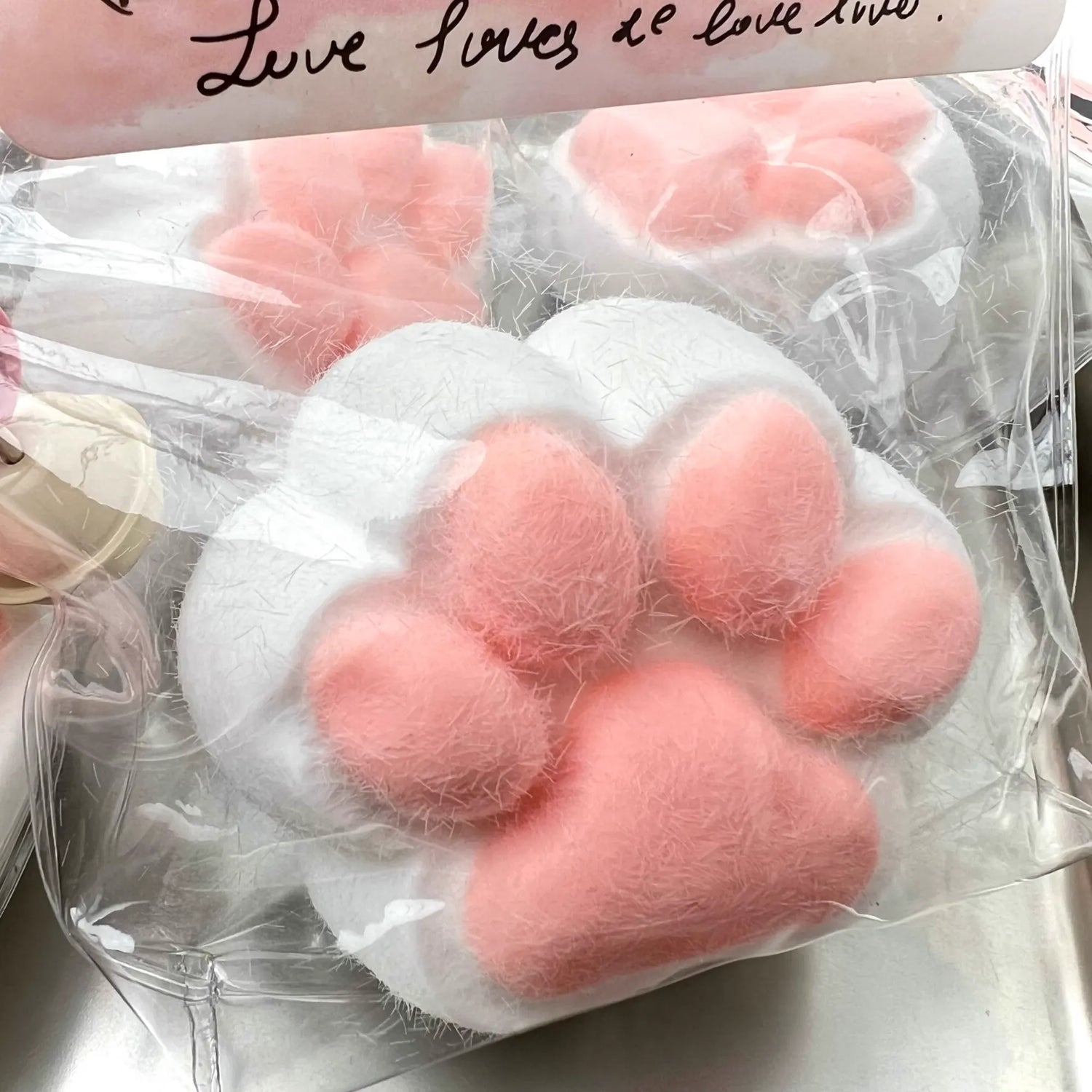 Magic Paw Squishy Flocked Kitten Paw - White