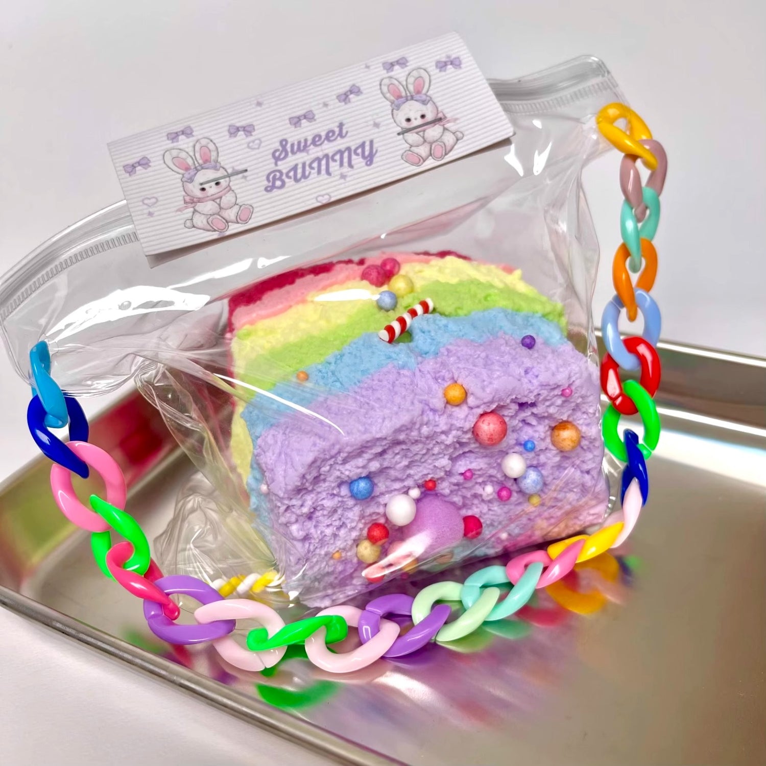 Slow-rebound pinching game for stress relief Triple-layer toast